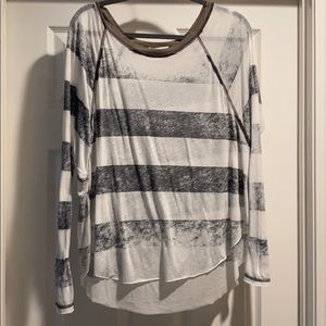 Billabong long sleeve sheer striped top